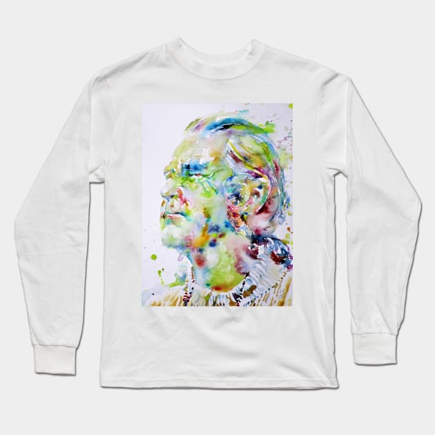 TIMOTHY LEARY watercolor portrait .1 Long Sleeve T-Shirt by lautir